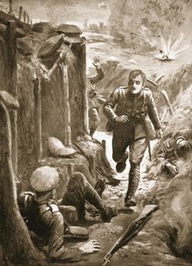 Il sergente Tuersley corre in aiuto di un caporale ferito a cui era stata amputata metà della gamba da una granata da George Derville Rowlandson